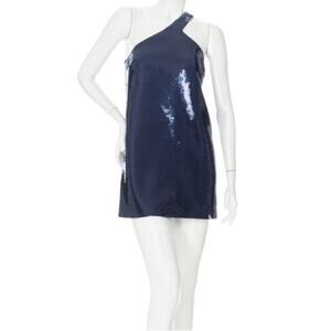 Saint Laurent size FR 36 Blue Sequin One Shoulder Mini Dress 2019 RTW